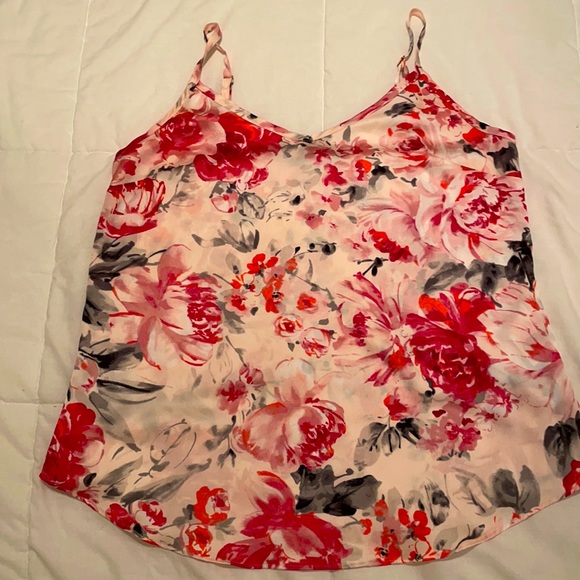 Gently worn size 6 pink floral silky cami with adjustable straps - Picture 1 of 4